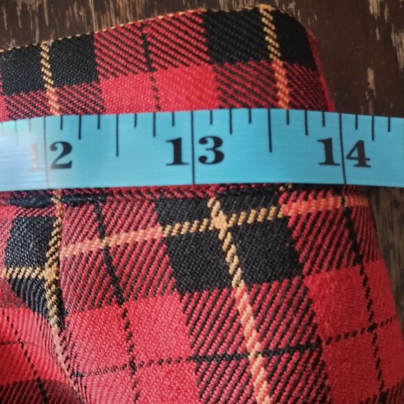 Vintage Michele Red Black & Yellow Plaid Mid Skirt Women's Size 10 - Picture 4 of 8